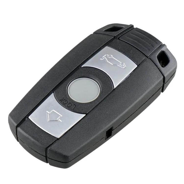 Smart Remote Key for BMW CAS3 with Integrated Chip - black replacement remote with integrated chip, 3-button design, 868MHz, requires programming and blade cutting