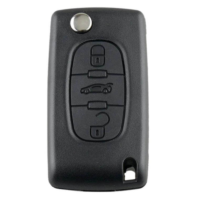 Peugeot 3-Button Smart Replacement Remote Key for Vehicles - black 433MHz DIY replacement remote with trunk and lock buttons