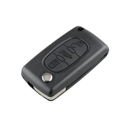 Peugeot 3-Button Smart Replacement Remote Key for Vehicles black 433MHz spare key fob ready for cutting and programming