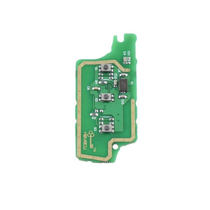 Peugeot 3-Button Smart Replacement Remote Key for Vehicles internal circuit board close-up, 3-button PCB replacement