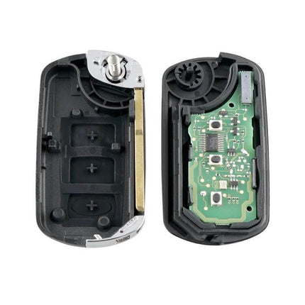 Land Rover Smart Remote Key for Range Rover Sport and Discovery 3 Models - open housing showing 433MHz PCB and 46 chip replacement with key blade