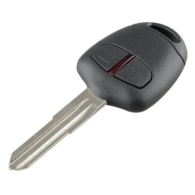 Mitsubishi 2-Button Car Key Remote with Integrated Battery replacement key with two buttons and blade ready for cutting and programming