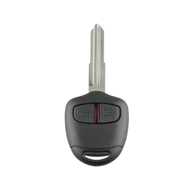 Mitsubishi 2-Button Car Key Remote with Integrated Battery replacement key fob with metal blade and lock/unlock buttons