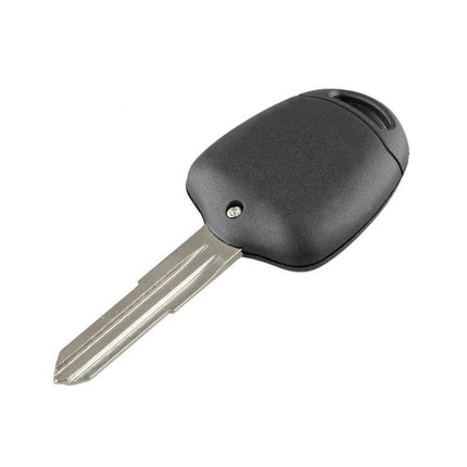 Mitsubishi 2-Button Car Key Remote with Integrated Battery replacement key showing key blade and black remote housing