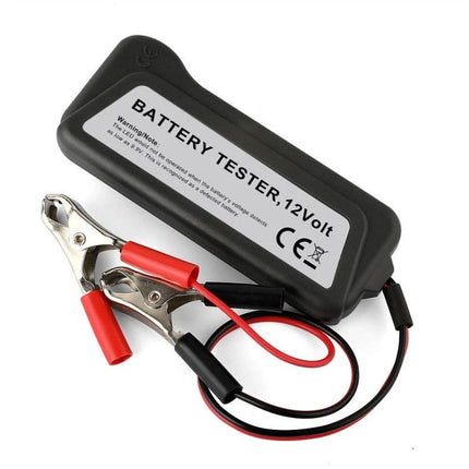 TIROL Car Battery Checker For Routine Vehicle Maintenance - compact 12V battery tester with alligator clips for quick vehicle battery and alternator checks