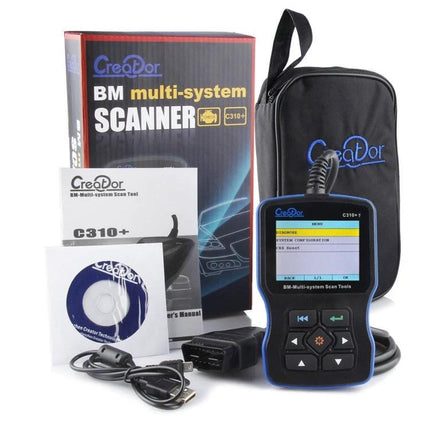 Creator Tool for Everyday Car Maintenance and Checks - handheld BMW scanner kit with cables, CD, manual and carry case