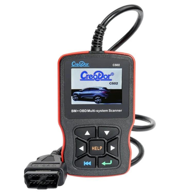 Creator Tool for Everyday Mercedes-Benz Vehicle Maintenance - Creator C502 OBD2 scanner showing screen and connector