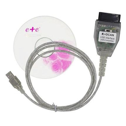INPA USB Cable for Everyday BMW Vehicle Maintenance - USB to OBD K+DCAN interface with installation CD for home diagnostics