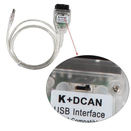 INPA USB Cable for Everyday BMW Vehicle Maintenance - clear K+DCAN USB-to-OBD diagnostic cable for home BMW error code checks
