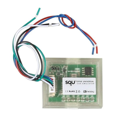 SQU Tool for Everyday Car System Checks and Resets - compact universal car emulator module with multicolor wires for immobilizer and airbag checks