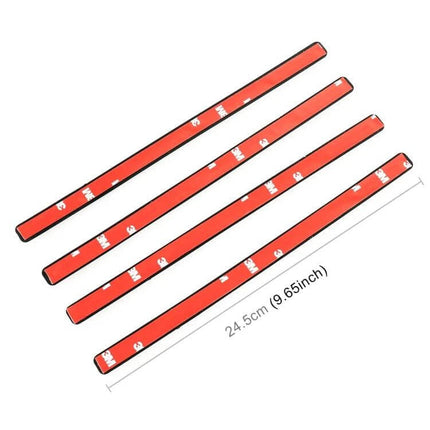 Universal Silicon Car Door Anti-Collision Strip, 4 Pieces - 24.5cm flexible red silicon door edge protectors with adhesive for preventing dings