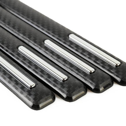 Universal Silicon Car Door Anti-Collision Strip, 4 Pieces - black flexible silicon strips with chrome accent protect car doors from dings and scratches