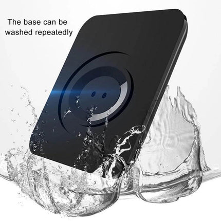 Carbon Fiber Texture Silicone Car Phone Holder for Smartphones shown washable base with water splash keeping phone stable in car
