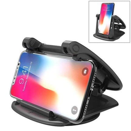 Adjustable Car Dashboard Phone Holder for 3.5 to 6.5 Inch Phones – adjustable black dashboard mount holding smartphone securely