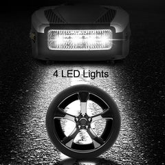 Inflador de neumáticos portátil para automóvil de 12 V: bomba de aire eléctrica RUNDONG con luces LED y kit de herramientas