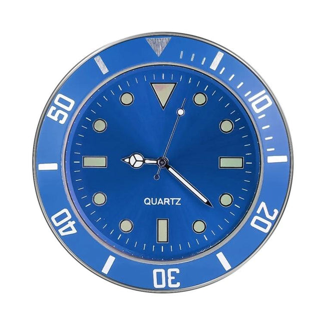 Luminous Clock for Easy Time Checks While Driving - blue adhesive dashboard clock with luminous hands and markers