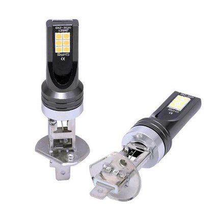 Car LED Fog Light, 3000K Warm Yellow for Foggy Roads - pair of compact LED fog bulbs with warm yellow 3000K beam and simple installation
