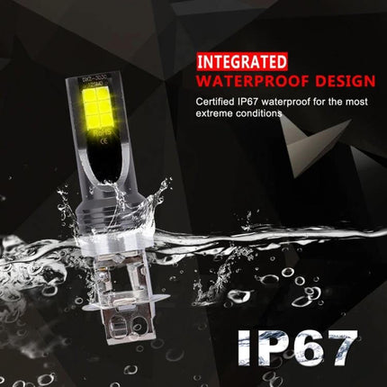 Car LED Fog Light 2-Pack for Easy Night Driving on Wet Roads - yellow waterproof IP67 fog beam image
