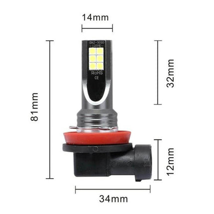 Car LED Fog Light White For Everyday Driving, Easy Install - compact 81mm LED fog lamp bulb with white/yellow beam, easy plug-and-play replacement