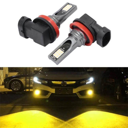 Car LED Fog Light White For Everyday Driving, Easy Install - compact white/yellow LED bulbs improving visibility in fog and rain, easy retrofit