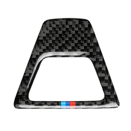 Tricolor Carbon Fiber Warning Light Sticker for BMW 5 Series - carbon fiber trim with blue, light blue and red accents