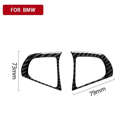 Carbon Fiber Decorative Sticker for BMW 5 Series Steering Wheel - carbon fiber trim pieces 73x79mm