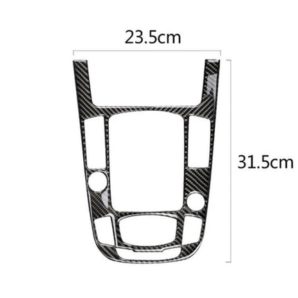 Carbon Fiber Decorative Sticker for Audi Gear Panel - black carbon fiber trim overlay 23.5x31.5cm for Audi gear console