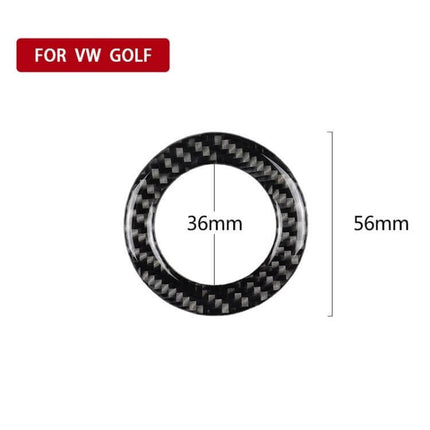 Carbon Fiber Steering Wheel Decorative Ring for Volkswagen Cars - 56mm x 36mm carbon fiber trim ring for VW Golf interior upgrade