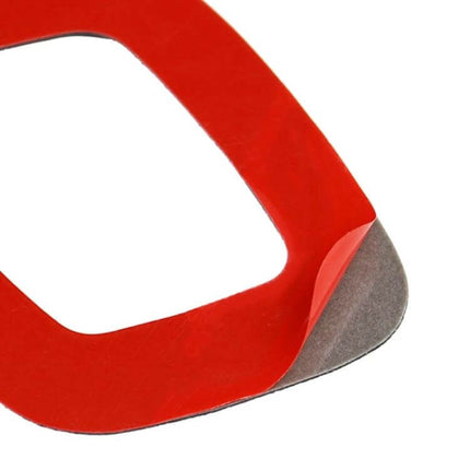Carbon Fiber Decorative Sticker for Toyota Camry Seat Adjustment - red backing adhesive trim piece close-up