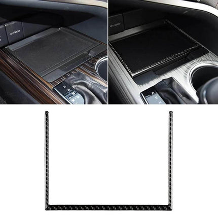 Carbon Fiber U-Shape Storage Box for Toyota Camry 2018-2019 installed in center console to organize sunglasses chargers and small items