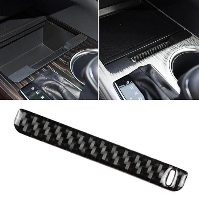 Carbon Fiber Decorative Sticker for Toyota Camry Storage Box Groove installed in 2018-2019 Camry center console storage groove