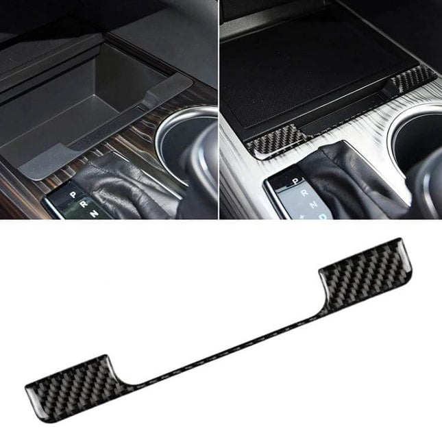 Carbon Fiber Decorative Sticker for Toyota Camry Storage Box - carbon fiber trim piece for 2018-2019 Camry center console, easy install, lightweight durable