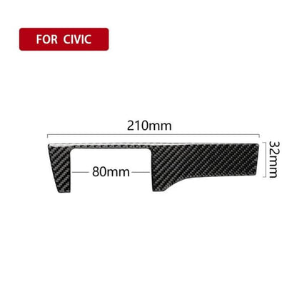 Carbon Fiber Headlight Switch Decorative Sticker for Honda Civic 2016-2019 - carbon fiber trim sticker with dimensions 210x32mm and 80mm cutout