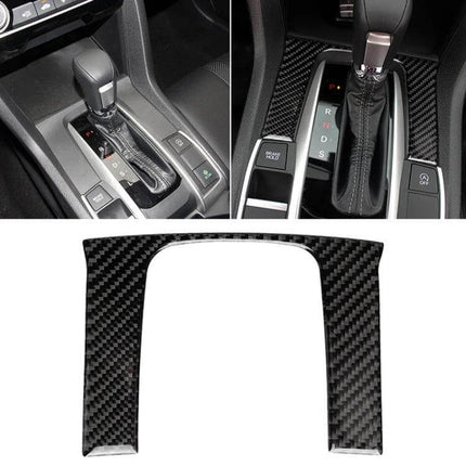 Decorative Carbon Fiber Sticker for Honda Civic Gear Panel - textured black wrap for 2016-2019 gear shift surround, easy-install non-permanent upgrade