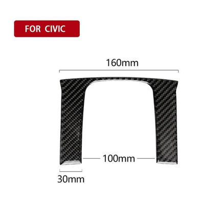 Decorative Carbon Fiber Sticker for Honda Civic Gear Panel — carbon fiber gear panel decal with 160x100x30mm dimensions