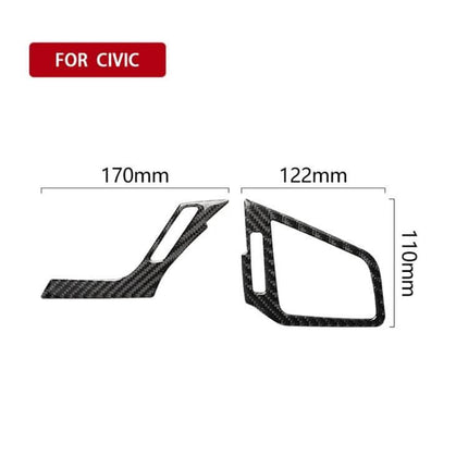 Carbon Fiber Right and Left Air Outlet Sticker for Honda Civic 2016-2019 - carbon fiber vent trim set with measurements 170mm x 122mm x 110mm
