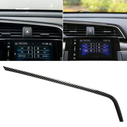 Carbon Fiber Decorative Sticker for Honda Civic 2016-2019 applied to dashboard trim for sleek exterior customization