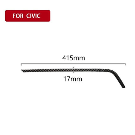 Carbon Fiber Decorative Sticker for Honda Civic 2016-2019 - 415mm x 17mm carbon fiber trim decal for hood spoiler edge