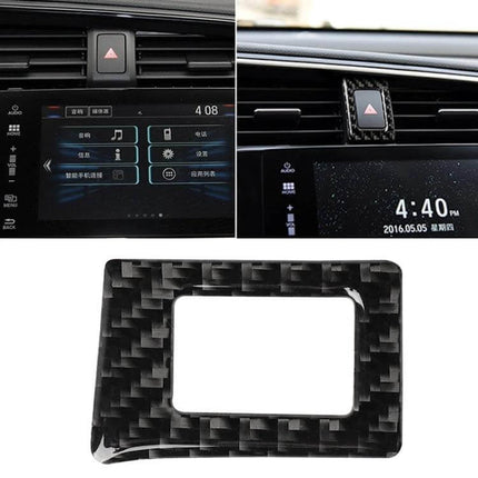 Carbon Fiber Double Flash Frame Sticker for Honda Civic 2016-2019 - carbon fiber dashboard hazard button trim accent