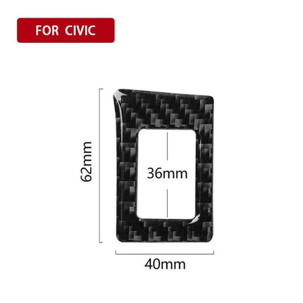 Carbon Fiber Double Flash Frame Sticker for Honda Civic 2016-2019 — carbon fiber double flash frame dimensions 62x40x36mm, sporty exterior trim