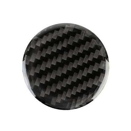 Carbon Fiber Car Gear Decorative Sticker for Jaguar F-PACE - round carbon fiber gear shift protector decal, glossy black weave