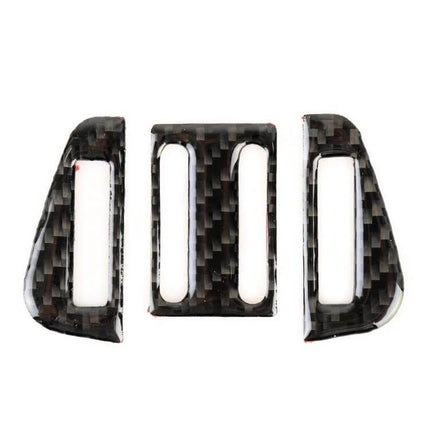 Carbon Fiber Decorative Sticker for Jaguar F-PACE Air Outlet - 3-piece carbon fiber vent trim set for dashboard accents
