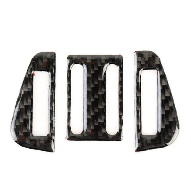 Carbon Fiber Decorative Sticker for Jaguar F-PACE Air Outlet - 3-piece carbon fiber vent trim set for dashboard accents