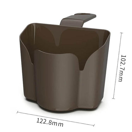 Car Back Seat Hook for Trash Storage and Organization - brown plastic car seat trash bag holder with hook, 122.8mm x 102.7mm compact organizer
