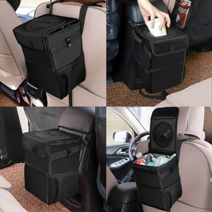 Convenient Car Back Seat Hook Trash Can for Storage - durable Oxford hanging car trash bin for organized, clutter-free vehicle interior