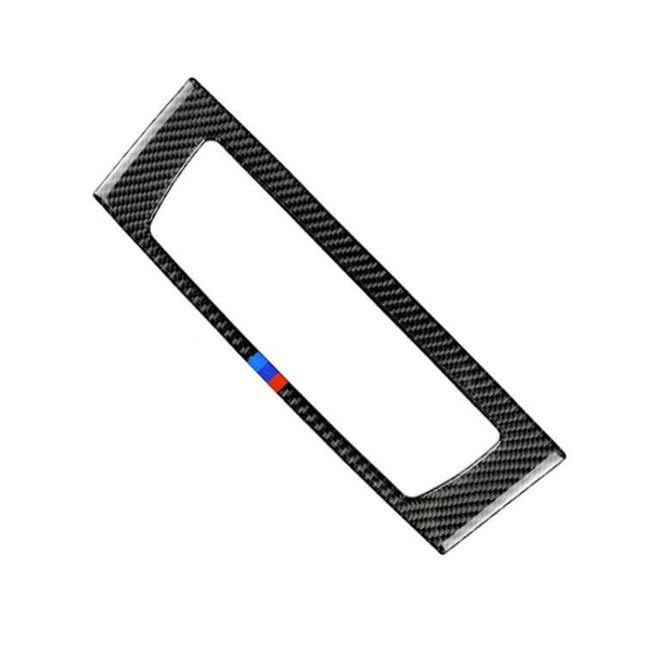 Carbon Fiber Decorative Sticker for BMW Z4 in Three Colors — carbon fiber license plate trim with tri-color accent for BMW Z4 owners