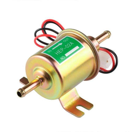 Universal Car Inline 12V Low Pressure Fuel Pump for Vehicles - compact inline 12V fuel pump with mounting bracket and wiring for automotive use