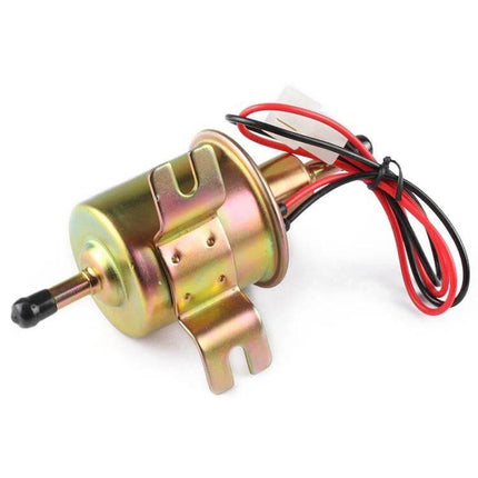 Universal Car Inline 12V Low Pressure Fuel Pump for Vehicles - compact inline 12V fuel pump with mounting bracket and wiring for vehicle fuel systems