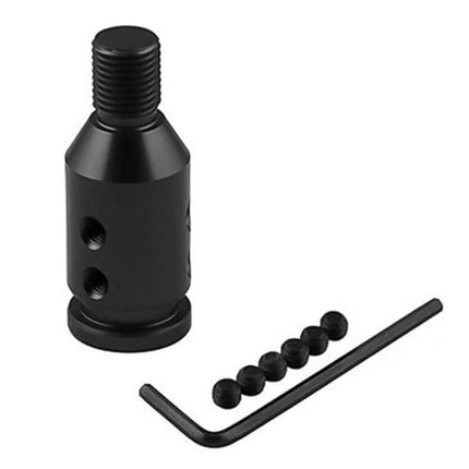 Aluminum Adapter for Car Gear Shift Knobs, 12x1.25 Thread — black anodized adapter with Allen key and set screws for secure knob installation