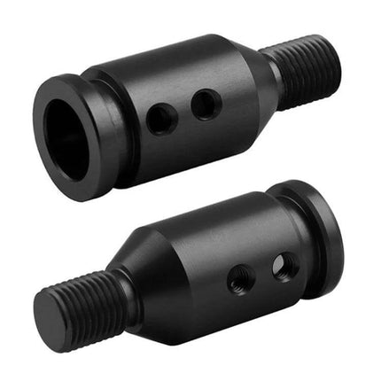 Aluminum Adapter for Car Gear Shift Knobs, 12x1.25 Thread - black anodized aluminum adapter with threaded stud and dual set screw holes